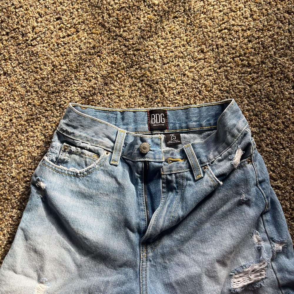 BDG Women's Distressed Light Blue Jean Shorts